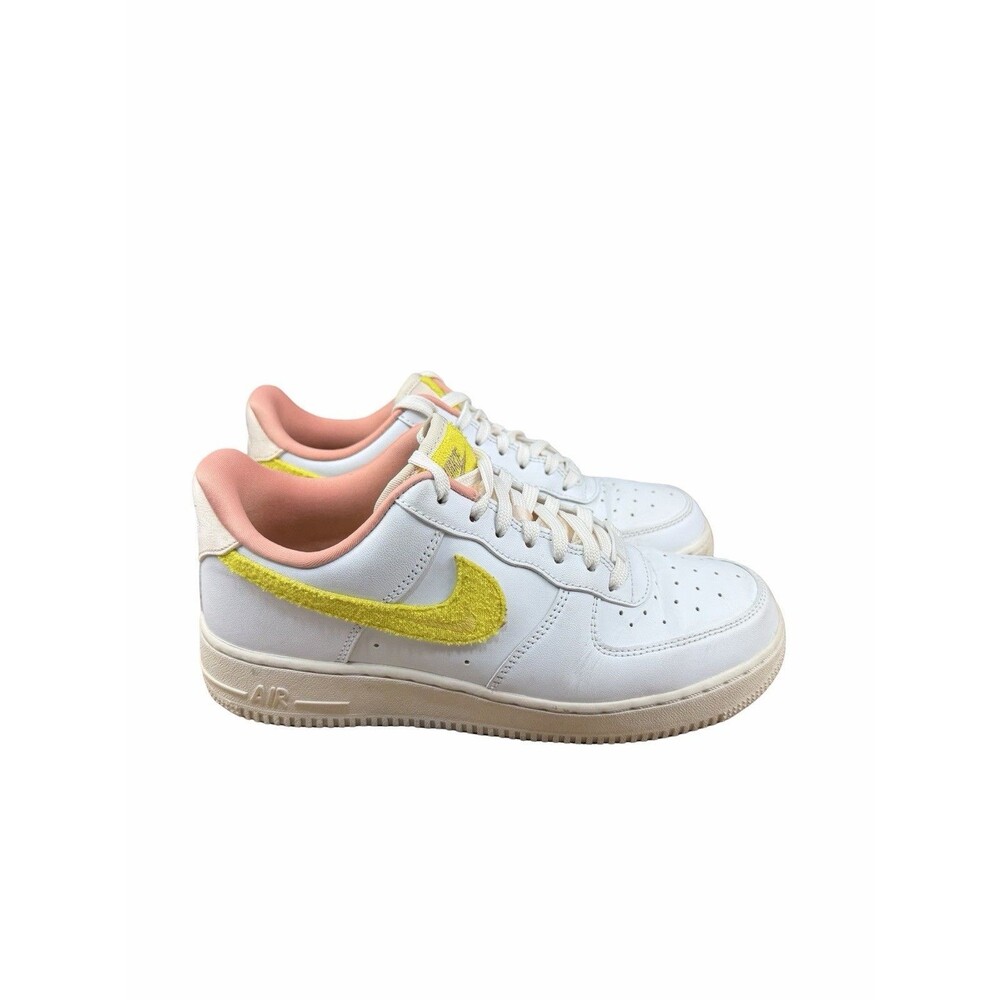 Nike Air Force 1 07 LX Mama White Yellow Pink Women's Size 8.5 Sneakers Shoes